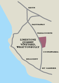 Map of Limestone Quarry Vineyard Wrattonbully